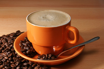 caffee crema mit kaffeebohnen