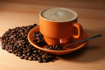 caffee crema mit kaffeebohnen