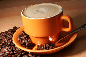 caffee crema mit kaffeebohnen