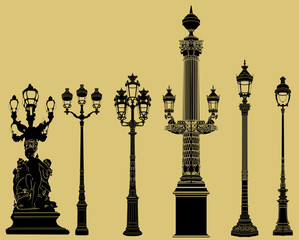 old fashioned lampost set