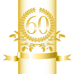 60-Lorbeerkranz mit Eichenblatt Dekor und Banner