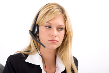 Eva mit Headset