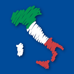 Italia mappa bandiera