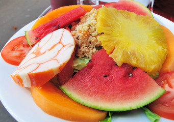 Fresh fruits salad - Delicious fresh salad with tomatoes