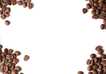 Macro of coffee isolated on white background