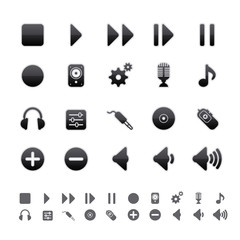 Black Deluxe Icons - Audio Equipment Set