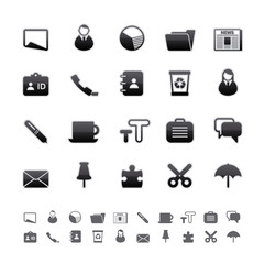 Black Deluxe Icons - Office Set
