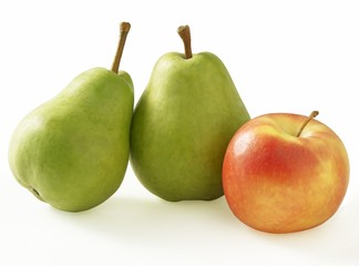 pears and red apple