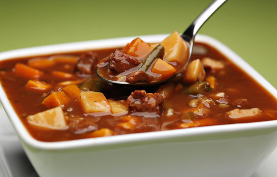 Chunky beef and vegetable soup