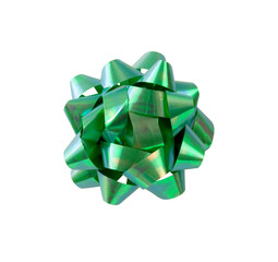 green shiny bow