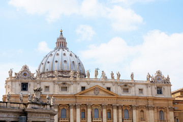 Fototapeta na wymiar Facade of St. Peter Basilica