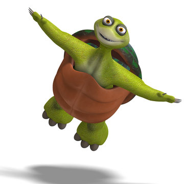 funny toon turtle enjoys life