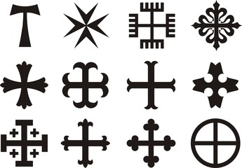 Vector crosses - religious symbols