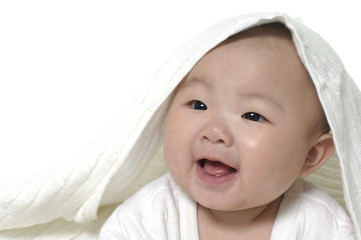 Happy baby shot in studio