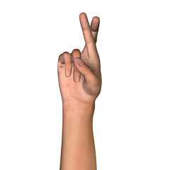Naklejka premium Hand Finger Cross