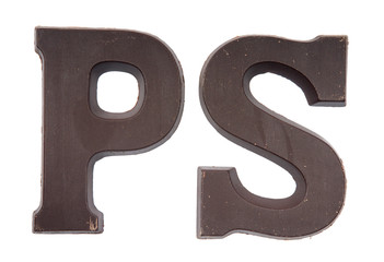 Chocolate letter P and S