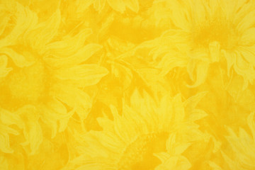 Naklejka na ściany i meble Yellow cloth with sunflower floral design