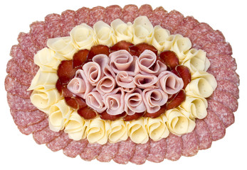 Beautiful sliced food arrangement