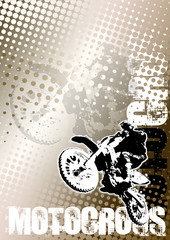 Obraz premium motocross brown poster background