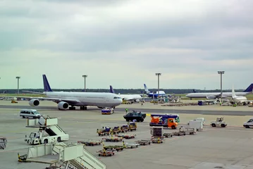 Keuken foto achterwand Luchthaven Duitsland, vliegtuigverkeer op de luchthaven van Frankfurt