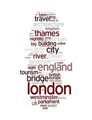 London - Abstract postcard / art with tags