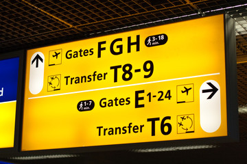 Information sign in airport