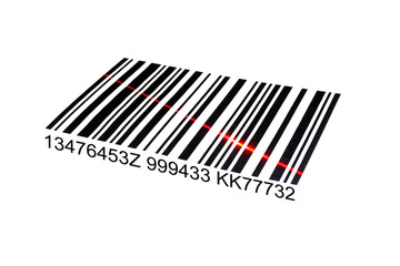 Barcode mit Laserstrahl