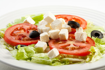 Feta cheese with tomatoes and olives