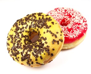 delicious donuts isolated on white