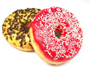 delicious donuts isolated on white