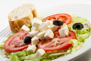 Feta cheese with tomatoes and olives