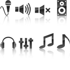Audio icon collection. Vector illustration.