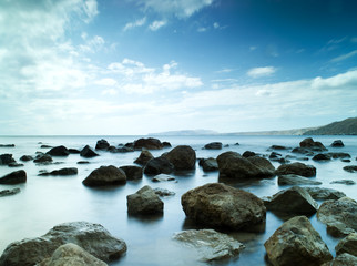 Sleeping sea under the blue sky