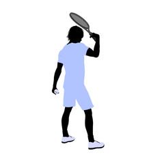 Male Tennis Player Illustration Silhouette