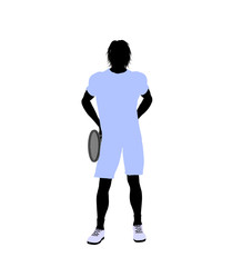 Fototapeta na wymiar Male Tennis Player Illustration Silhouette