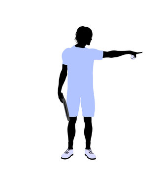 Male Tennis Player Illustration Silhouette