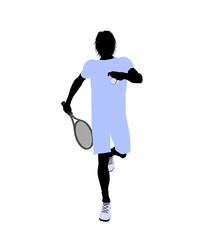 Male Tennis Player Illustration Silhouette