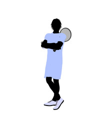 Male Tennis Player Illustration Silhouette