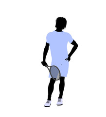 Male Tennis Player Illustration Silhouette