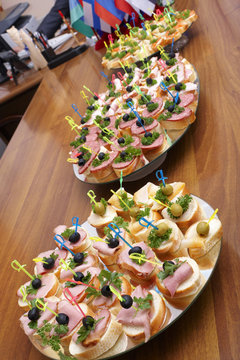 Open sandwiches on the table