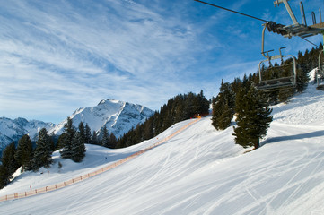 Mountain-skiing slope