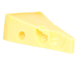 Piece of fresh cheese on white background. Isolated