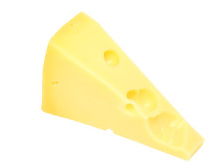 Piece of fresh cheese on white background. Isolated