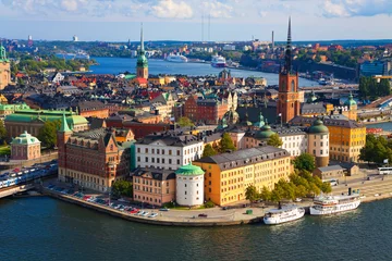 Fotobehang Stockholm Panorama van Stockholm, Zweden