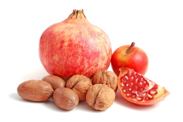 Granatapfel,  Nüsse and apfel