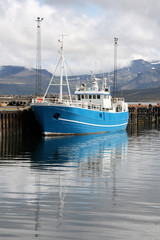 Fototapeta premium Ship in harbor - Olafsvik in Iceland