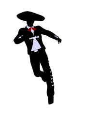 Male Mariachi Illustration Silhouette