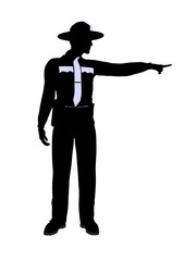Male Police Officer Illustration Silhouette