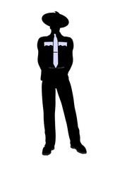 Male Police Officer Illustration Silhouette