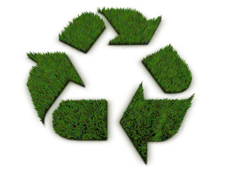 3d Grass Recycle Symbol isolated